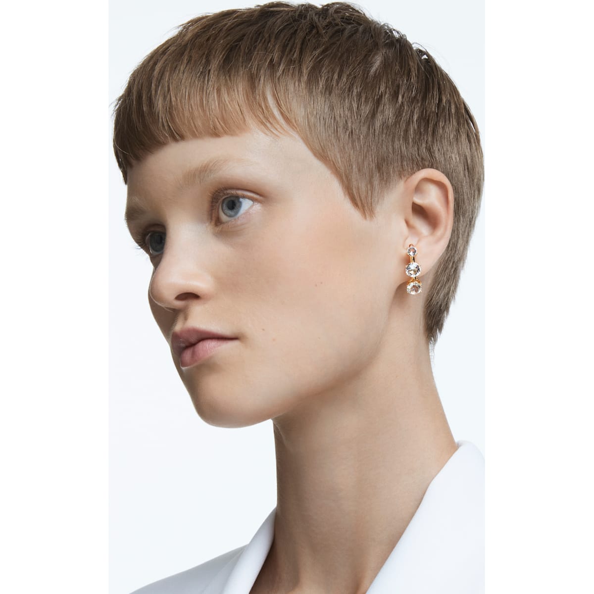 Swarovski - Constella Ohrringe, Weiss, Goldlegierungsschicht - CRYSTAL UNTERBERGER