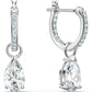Swarovski - Attract Kreolen, Kristall im Tropfenschliff, Weiß, Rhodiniert - CRYSTAL UNTERBERGER