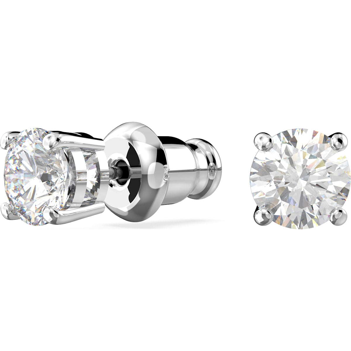 Swarovski - Attract Ohrstecker, Kristall im Rundschliff, Weiß, Rhodiniert - CRYSTAL UNTERBERGER