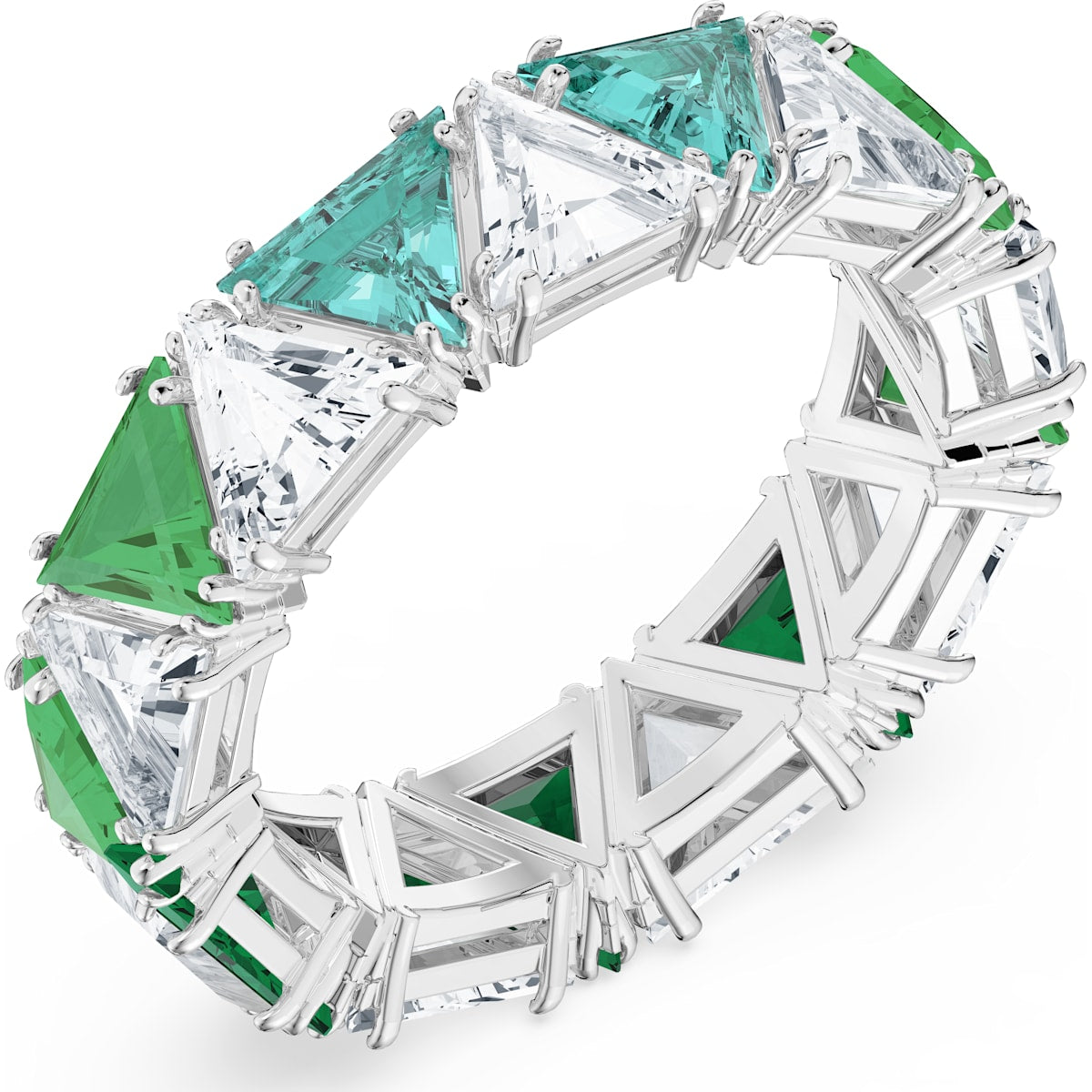 Swarovski - Millenia Cocktail Ring, Kristalle im Trilliant-Schliff, Grün, Rhodiniert - CRYSTAL UNTERBERGER