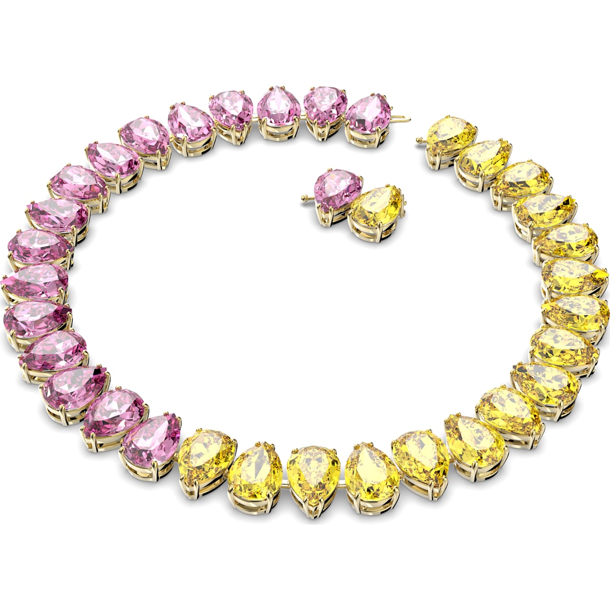 Swarovski - Millenia Halskette, Kristalle im Tropfenschliff, Mehrfarbig, Goldlegierungsschicht - CRYSTAL UNTERBERGER