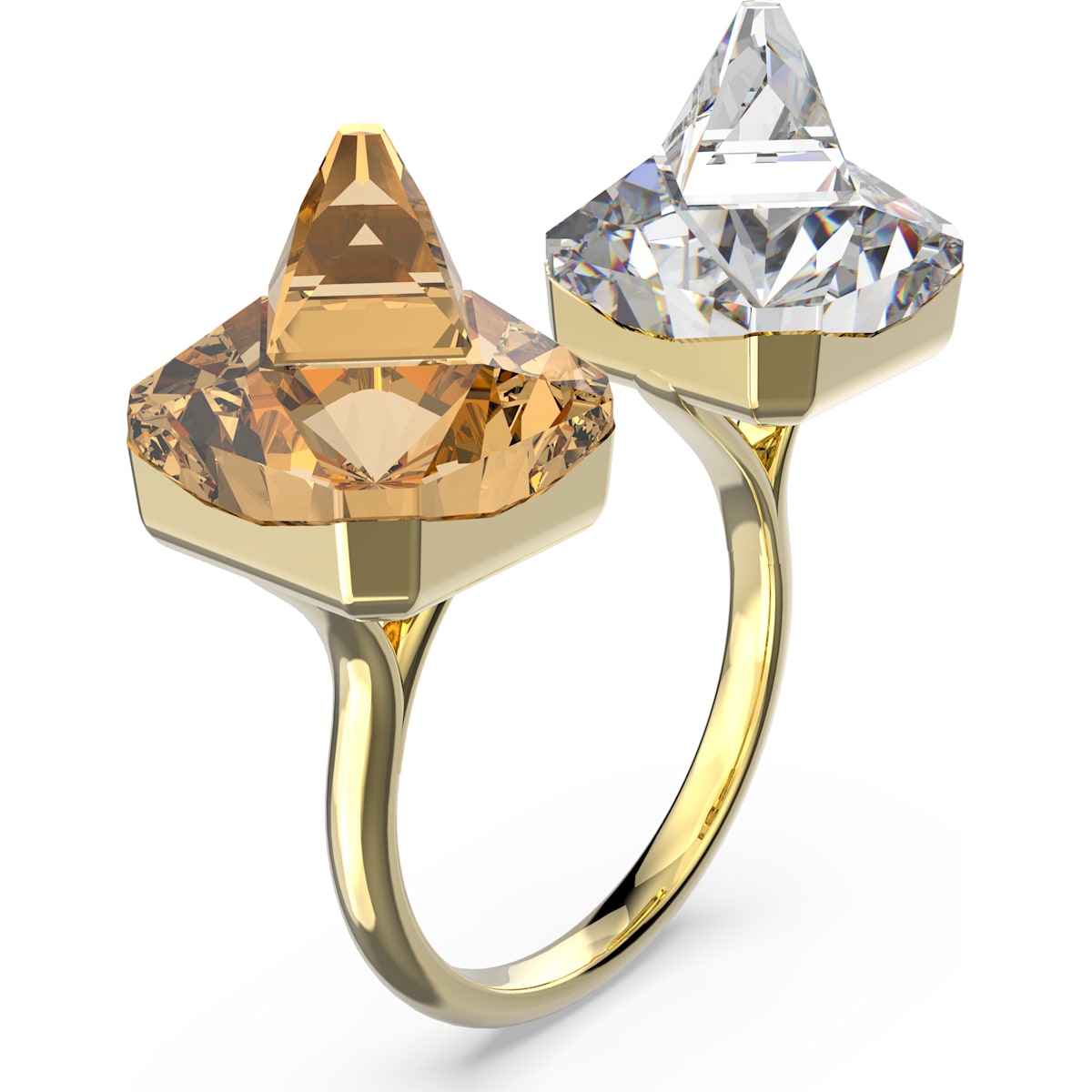 Swarovski - Chroma Ring, Kristalle im Pyramidenschliff, Mehrfarbig, Goldlegierungsschicht - CRYSTAL UNTERBERGER