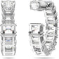 Swarovski - Millenia Kreolen Oktagon-Schliff, Weiß, Rhodiniert - CRYSTAL UNTERBERGER