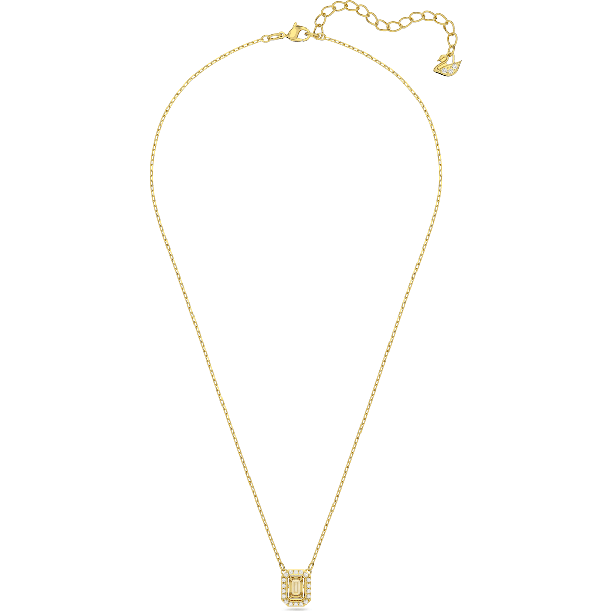 Swarovski - Millenia Halskette, Swarovski Zirconia im Oktagon-Schliff, Gelb, Goldlegierungsschicht - CRYSTAL UNTERBERGER