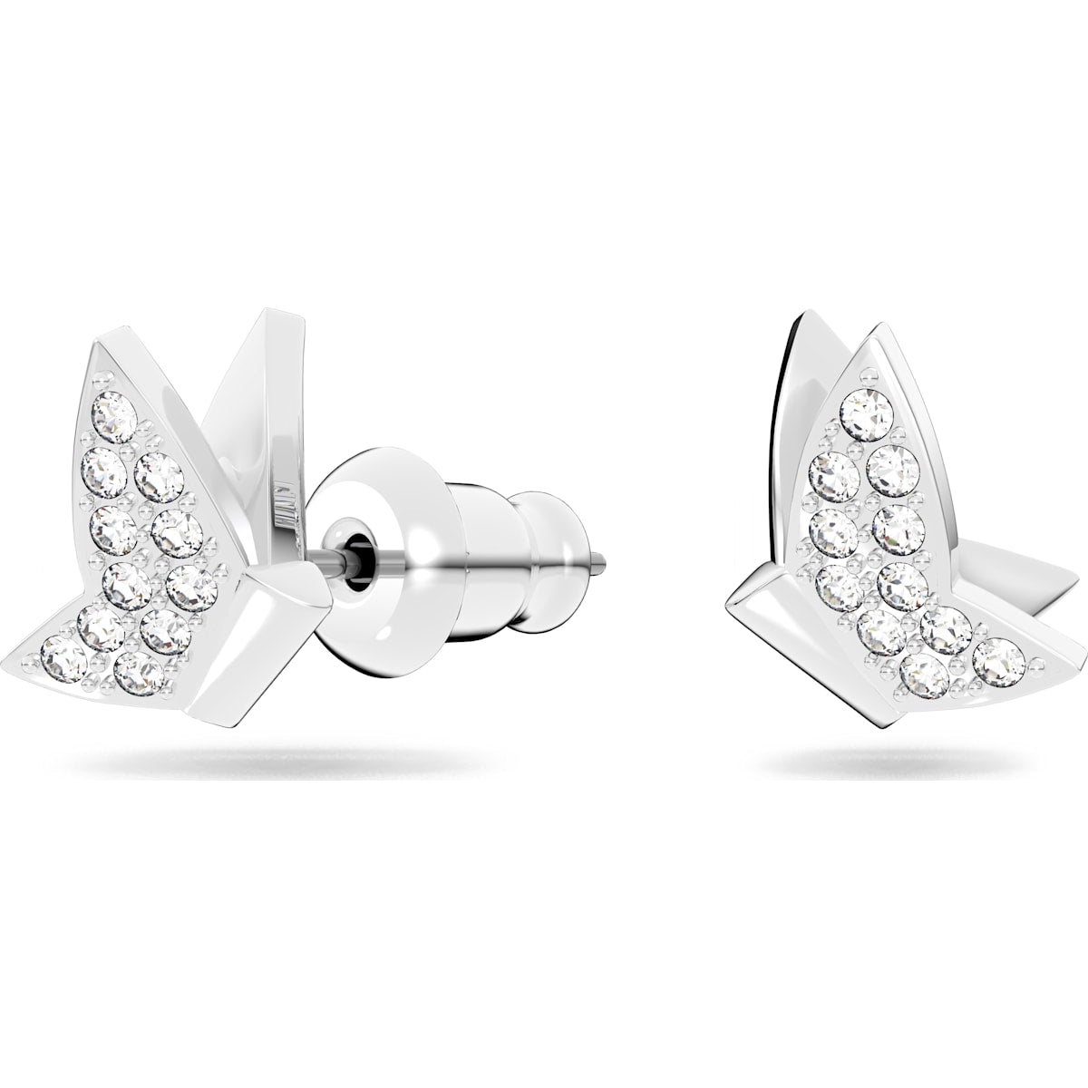 Swarovski - Lilia Ohrstecker Schmetterling, Weiß, Rhodiniert - CRYSTAL UNTERBERGER