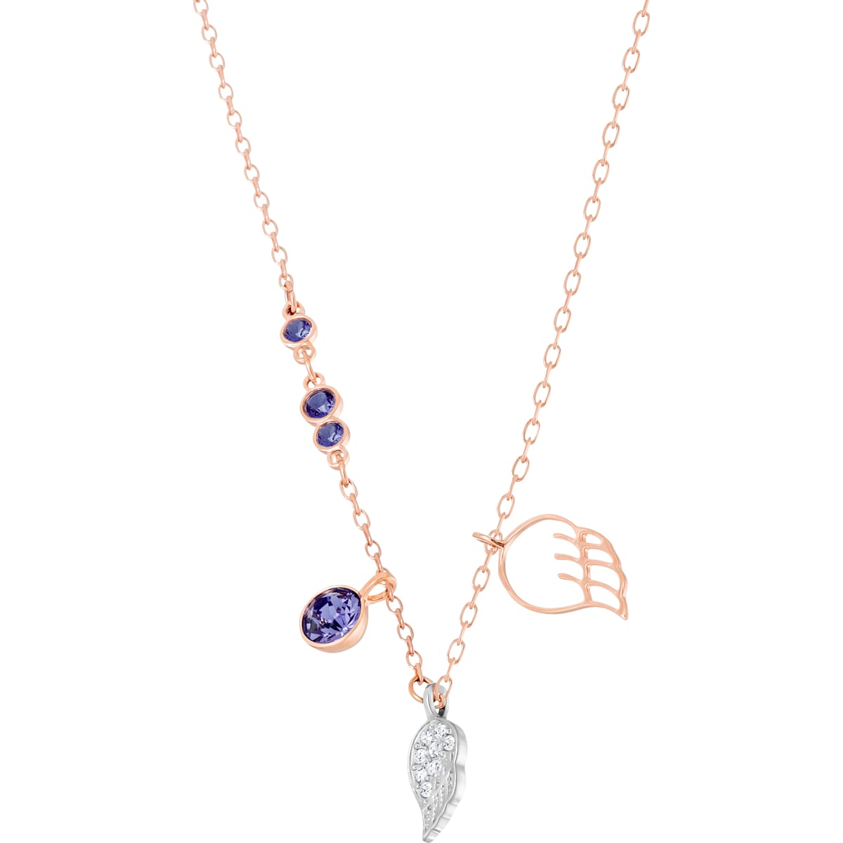 Swarovski - Swarovski Symbolic Anhänger, Flügel, Violett, Rosegold-Legierungsschicht - CRYSTAL UNTERBERGER