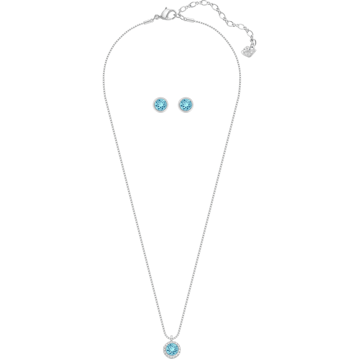 Swarovski - Flirt Set, Blau, Rhodiniert - CRYSTAL UNTERBERGER