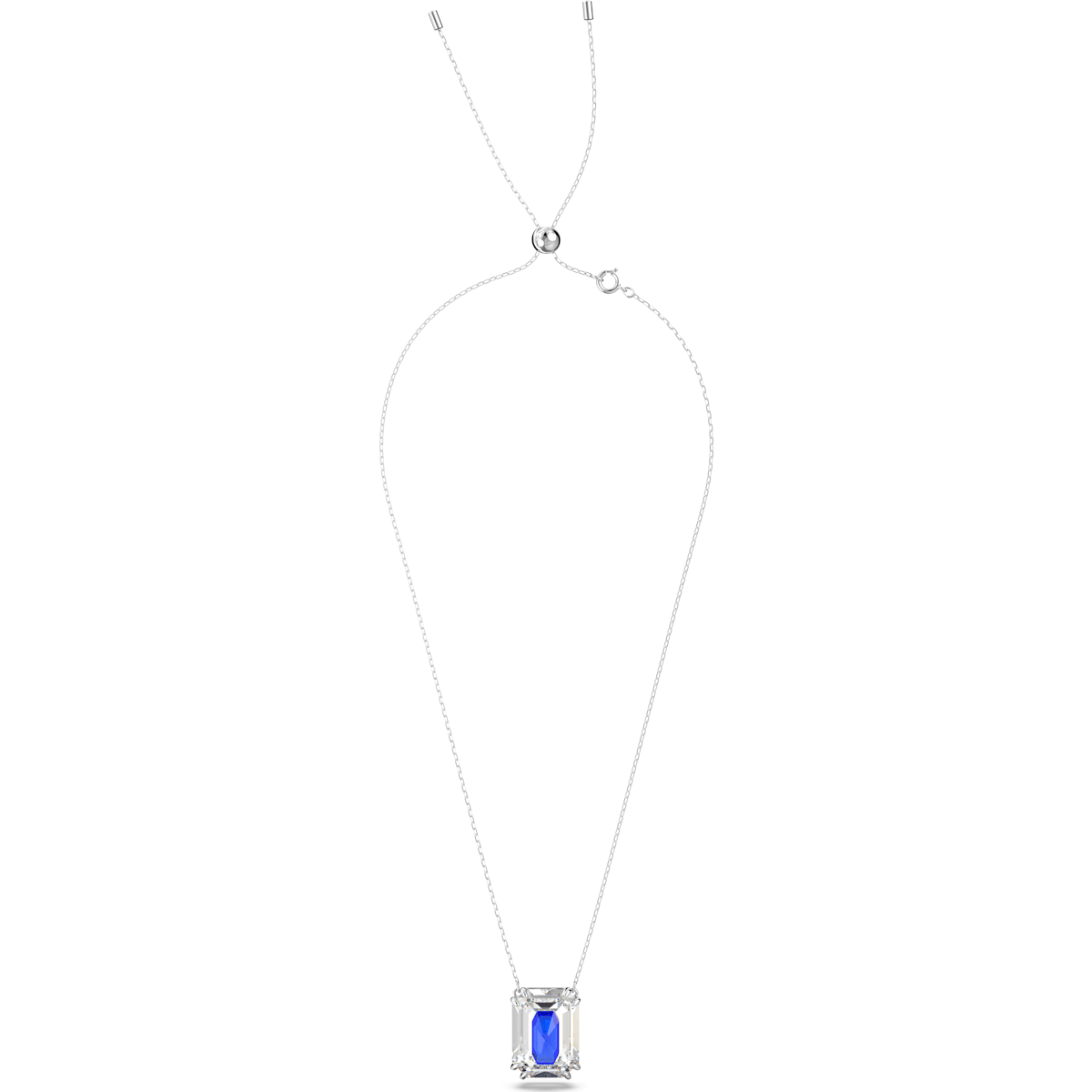Swarovski - Chroma Anhänger, Kristall im Oktagon-Schliff, Blau, Rhodiniert - CRYSTAL UNTERBERGER