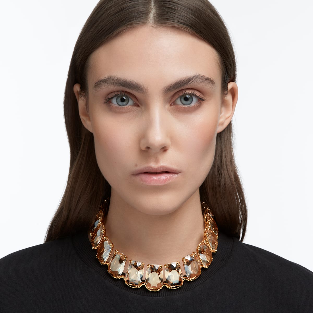 Swarovski - Harmonia Halsband, Übergroßer schwebender Kristall, Gelb, Goldlegierungsschicht - CRYSTAL UNTERBERGER