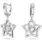 Swarovski - Stella Kreolen, Stern, Weiß, Rhodiniert - CRYSTAL UNTERBERGER