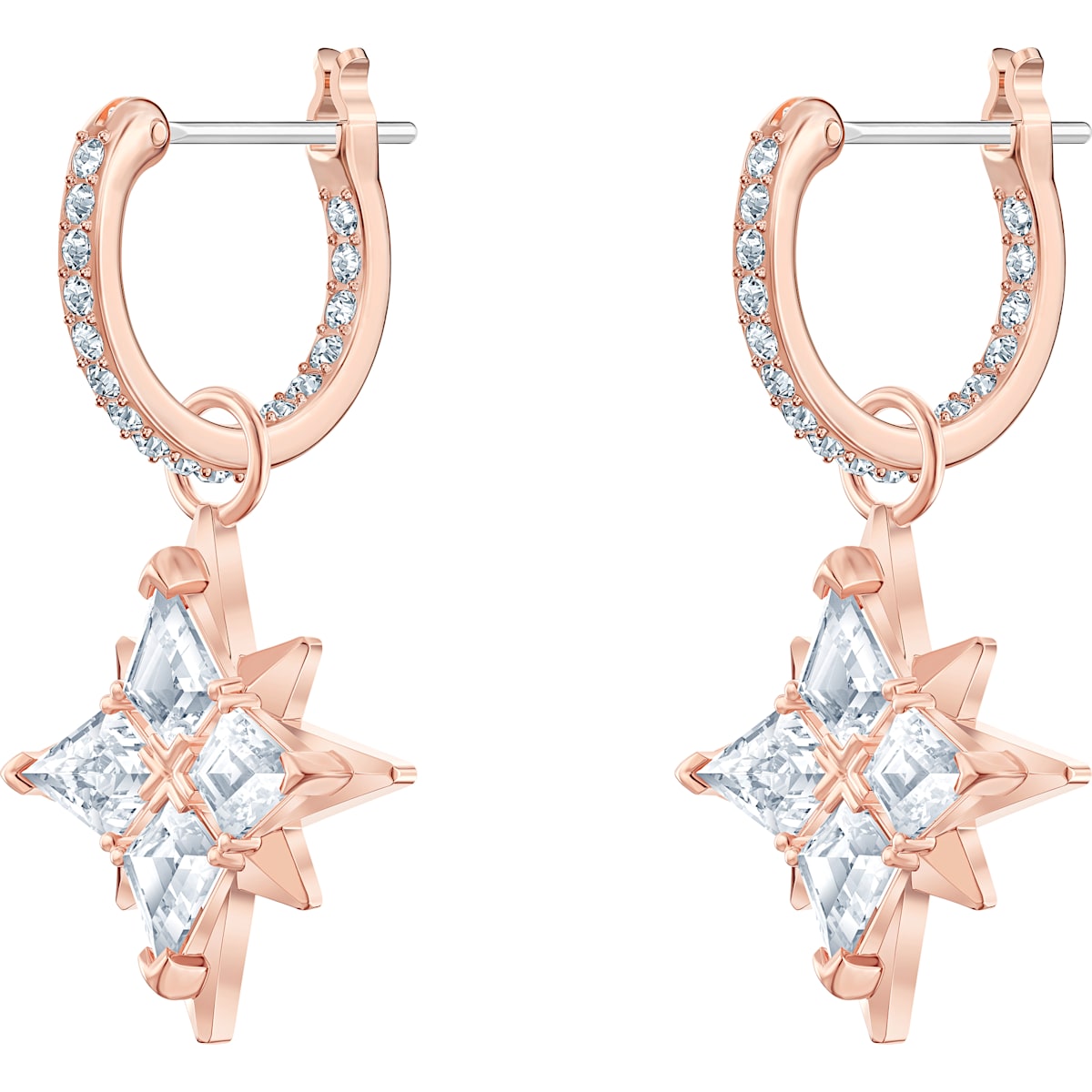 Swarovski - SS SWA SYMBOL:OHRSTECKER HOOP STAR CZWH/ - CRYSTAL UNTERBERGER