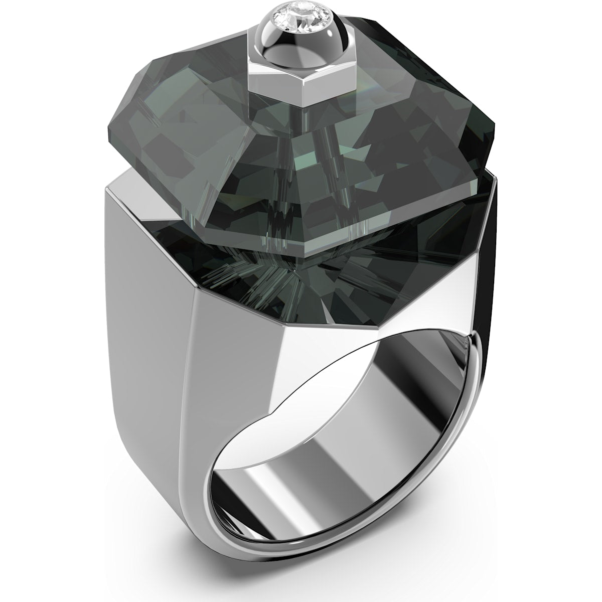 Swarovski - Numina Cocktail Ring, Schwarz, Rhodiniert - CRYSTAL UNTERBERGER