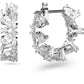 Swarovski - Millenia Kreolen, Dreieckiger Swarovski Zirkonia, Klein, Weiss, Rhodiniert - CRYSTAL UNTERBERGER