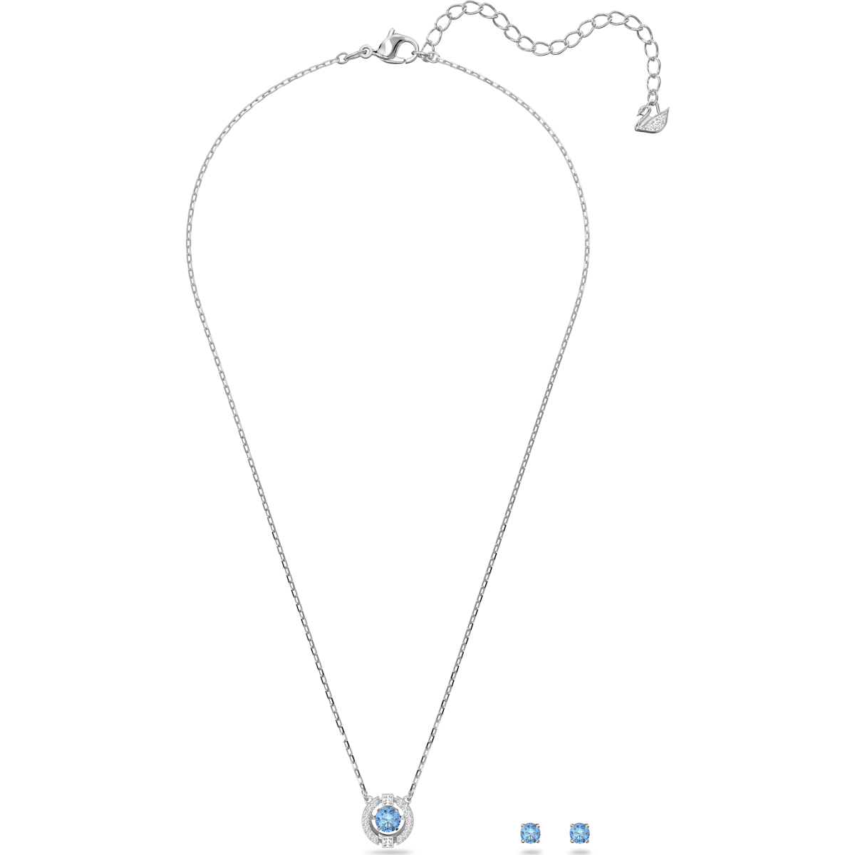 Swarovski - Swarovski Sparkling Dance Set, Rund, Blau, Rhodiniert - CRYSTAL UNTERBERGER