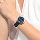 Swarovski - Crystalline Glam Uhr, Lederarmband, Blau, Edelstahl - CRYSTAL UNTERBERGER