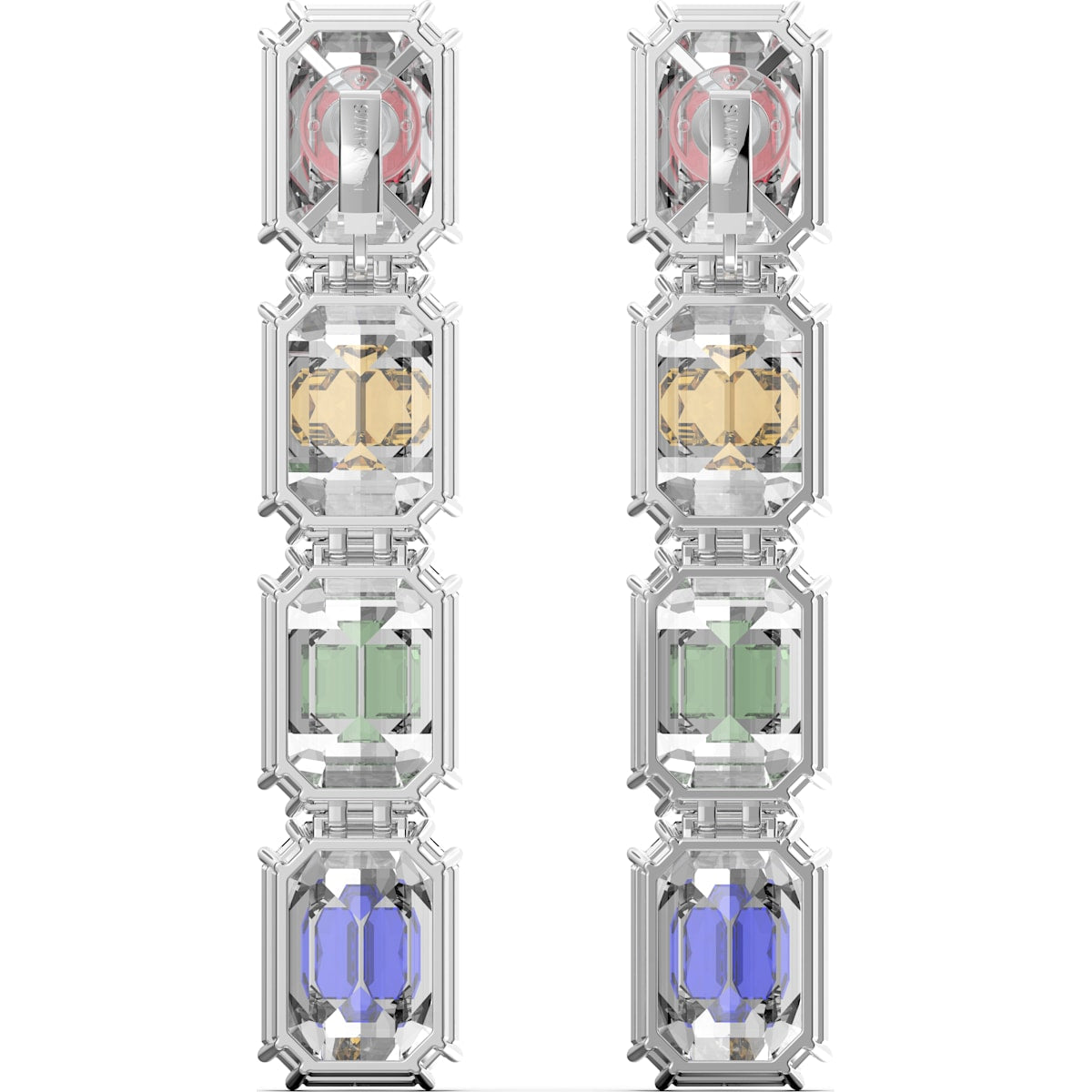 Swarovski - Chroma Ohrclips, Übergroße Kristalle, Mehrfarbig, Rhodiniert - CRYSTAL UNTERBERGER