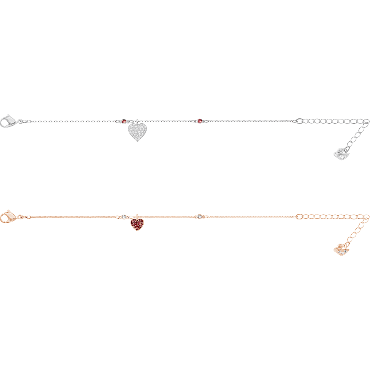 Swarovski - Crystal Wishes Heart Set Armband, Herz, Rot, Metallmix - CRYSTAL UNTERBERGER