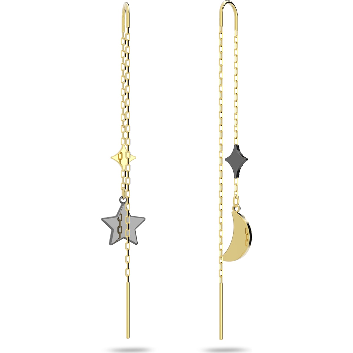 Swarovski - Swarovski Symbolic Moon Ohrringe, Petrol, Metallmix - CRYSTAL UNTERBERGER