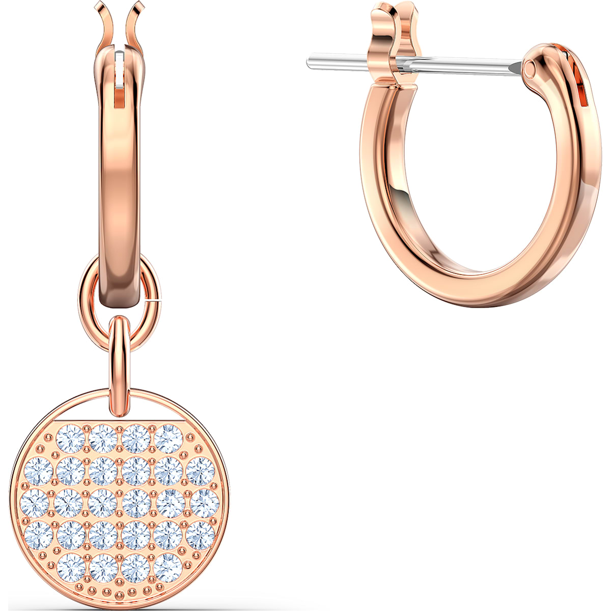 Swarovski - Ginger Creolen, Weiss, Rosegold-Legierungsschicht - CRYSTAL UNTERBERGER