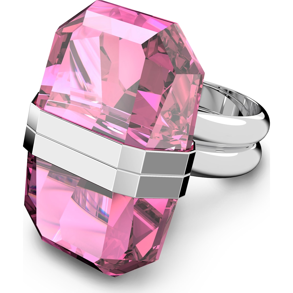 Swarovski - Lucent Ring, Magnetisch, Rosa, Rhodiniert - CRYSTAL UNTERBERGER