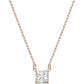 Swarovski - Attract Halskette, Quadrat, Weiss, Rhodiniert - CRYSTAL UNTERBERGER