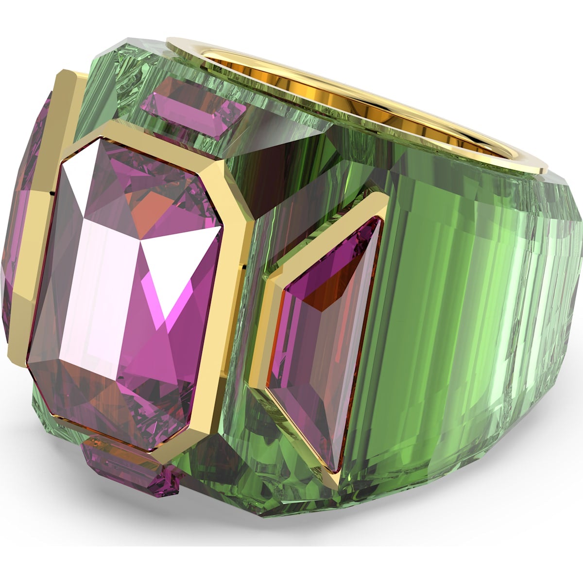 Swarovski - Chroma Cocktail Ring Grün, Goldlegierungsschicht - CRYSTAL UNTERBERGER