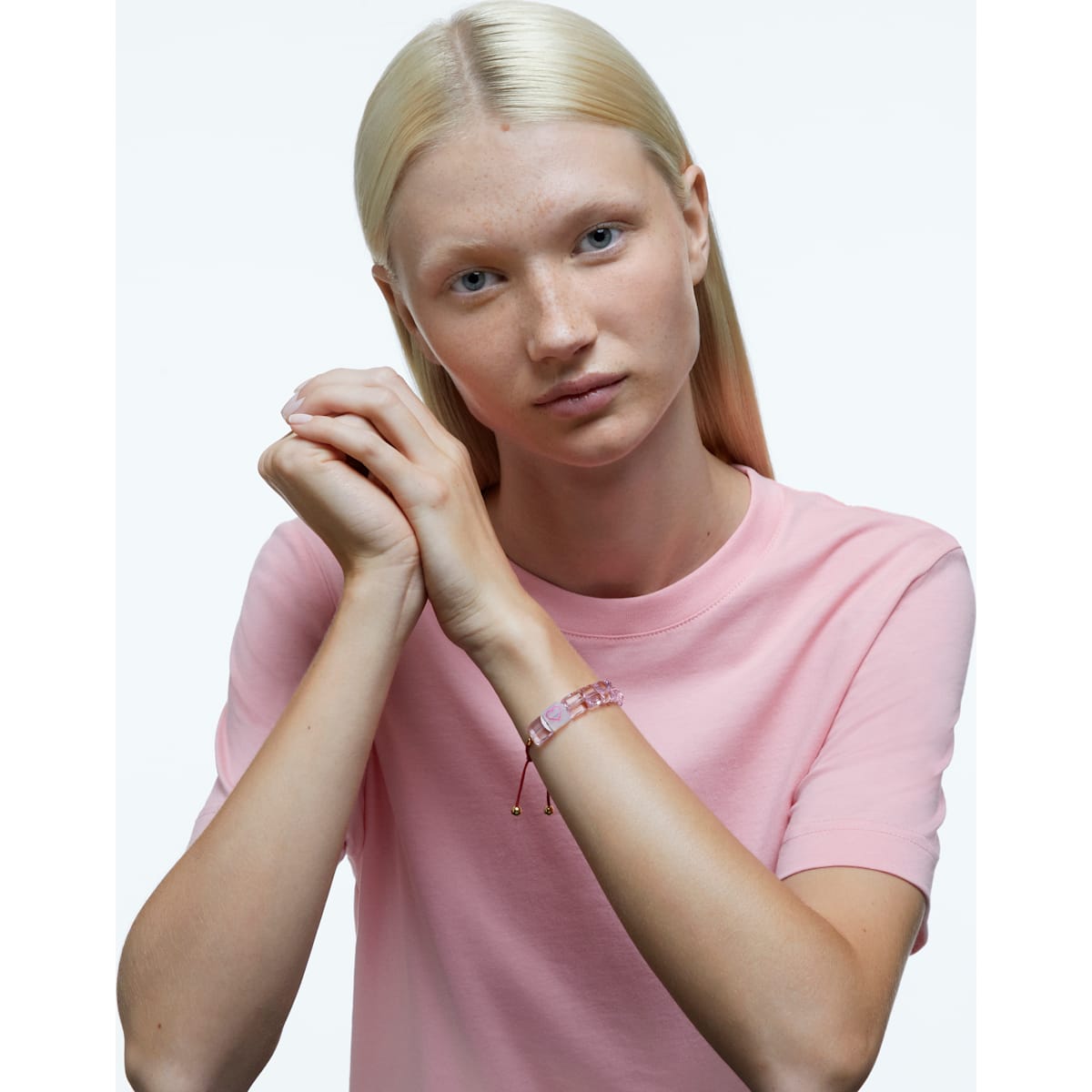 Swarovski - Letra Armband, Herz, Rosa, Goldlegierungsschicht - CRYSTAL UNTERBERGER