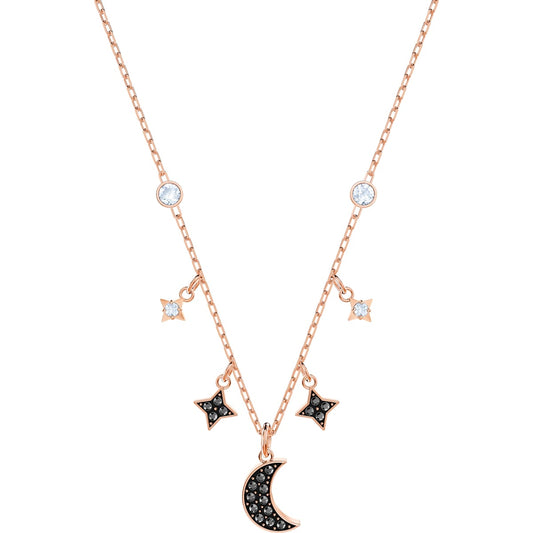 SWA SYMBOL:NECKLACE MOON JET/CRY/ROS