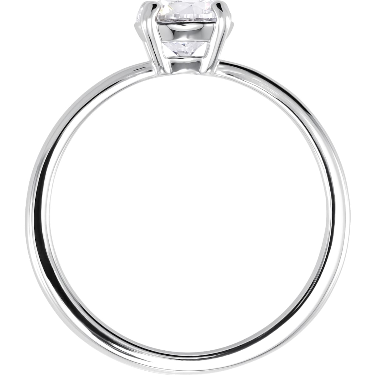 Swarovski - Attract Ring, Rund, Weiss, Rhodiniert - CRYSTAL UNTERBERGER