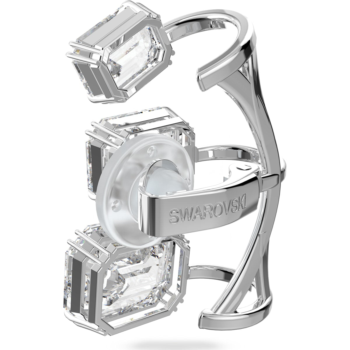 Swarovski - Millenia Ear Cuff, Einzel, Kaskadierende Kristalle, Weiss, Rhodiniert - CRYSTAL UNTERBERGER