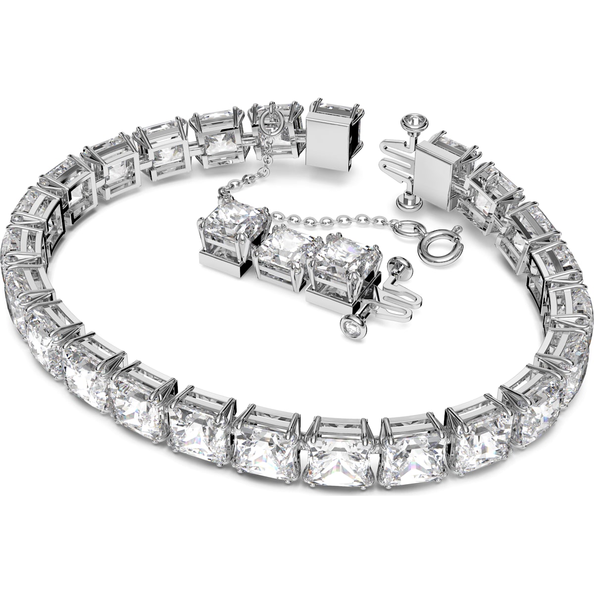 Swarovski - Millenia Armband Square-Schliff, Weiß, Rhodiniert - CRYSTAL UNTERBERGER