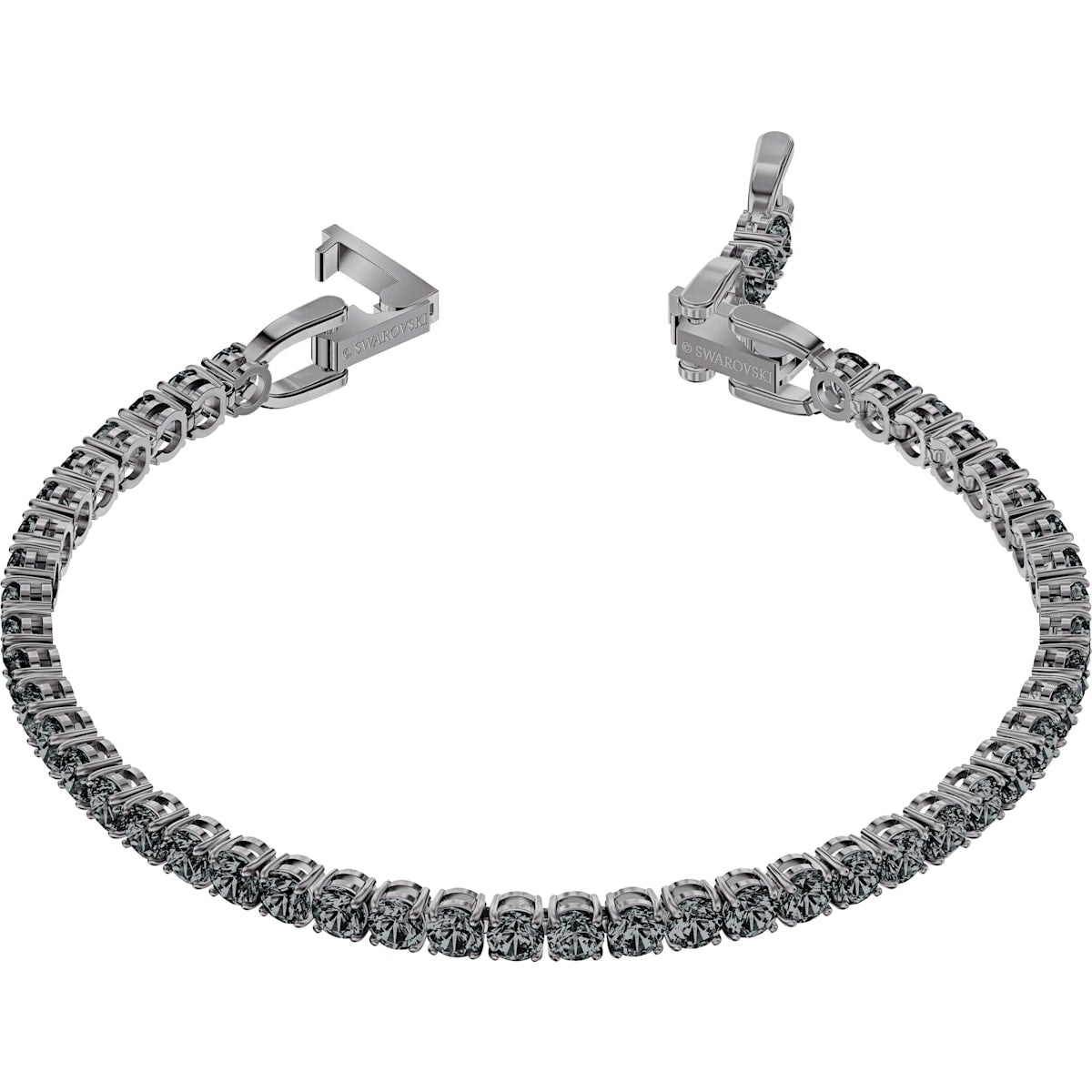 Swarovski - Tennis Deluxe Armband, Rund, Grau, Rutheniert - CRYSTAL UNTERBERGER