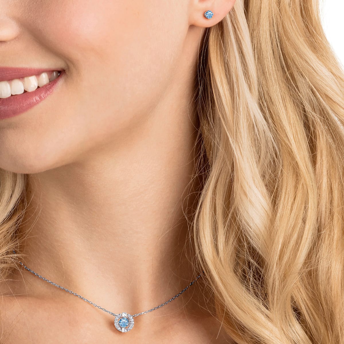 Swarovski Swarovski Sparkling Dance Set Round Blue Rhodium