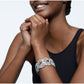 Swarovski - Hyperbola Armband, Wellenförmig, Weiss, Rhodiniert - CRYSTAL UNTERBERGER