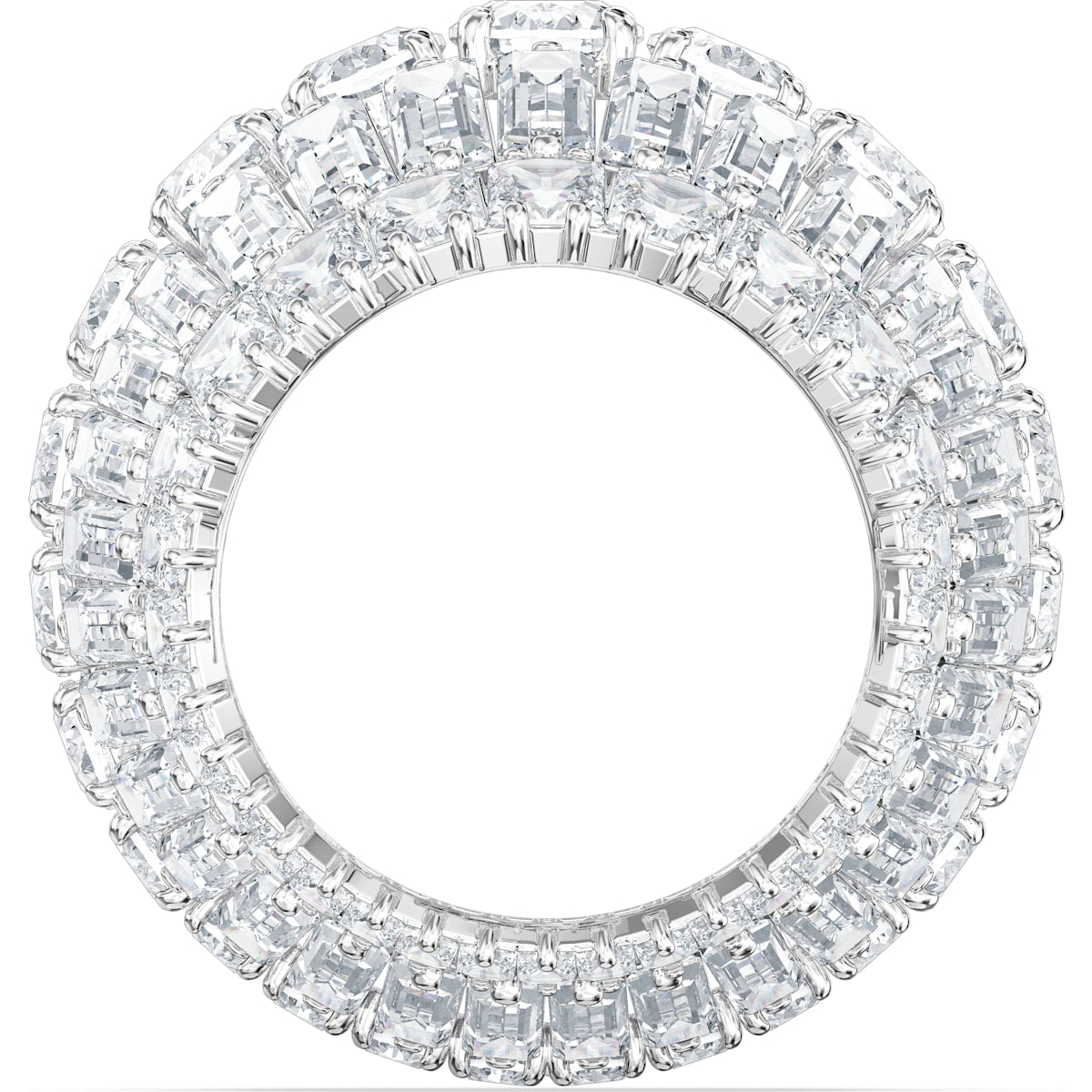 Swarovski - Hyperbola Cocktail Ring, Weiss, Rhodiniert - CRYSTAL UNTERBERGER