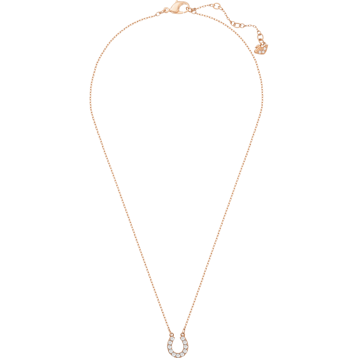 Swarovski - Towards Halskette, Hufeisen, Weiss, Rosegold-Legierungsschicht - CRYSTAL UNTERBERGER