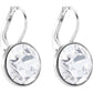 Swarovski - Bella Ohrringe, Rund, Klein, Weiss, Rhodiniert - CRYSTAL UNTERBERGER