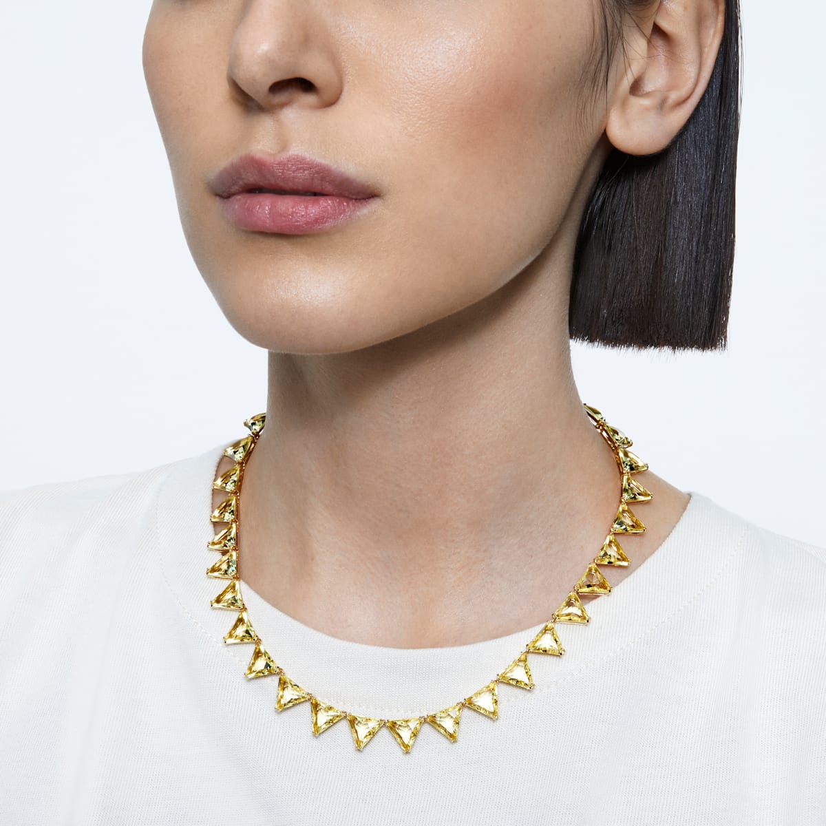 Swarovski - Millenia Halskette, Kristalle im Trilliant-Schliff, Gelb, Goldlegierungsschicht - CRYSTAL UNTERBERGER