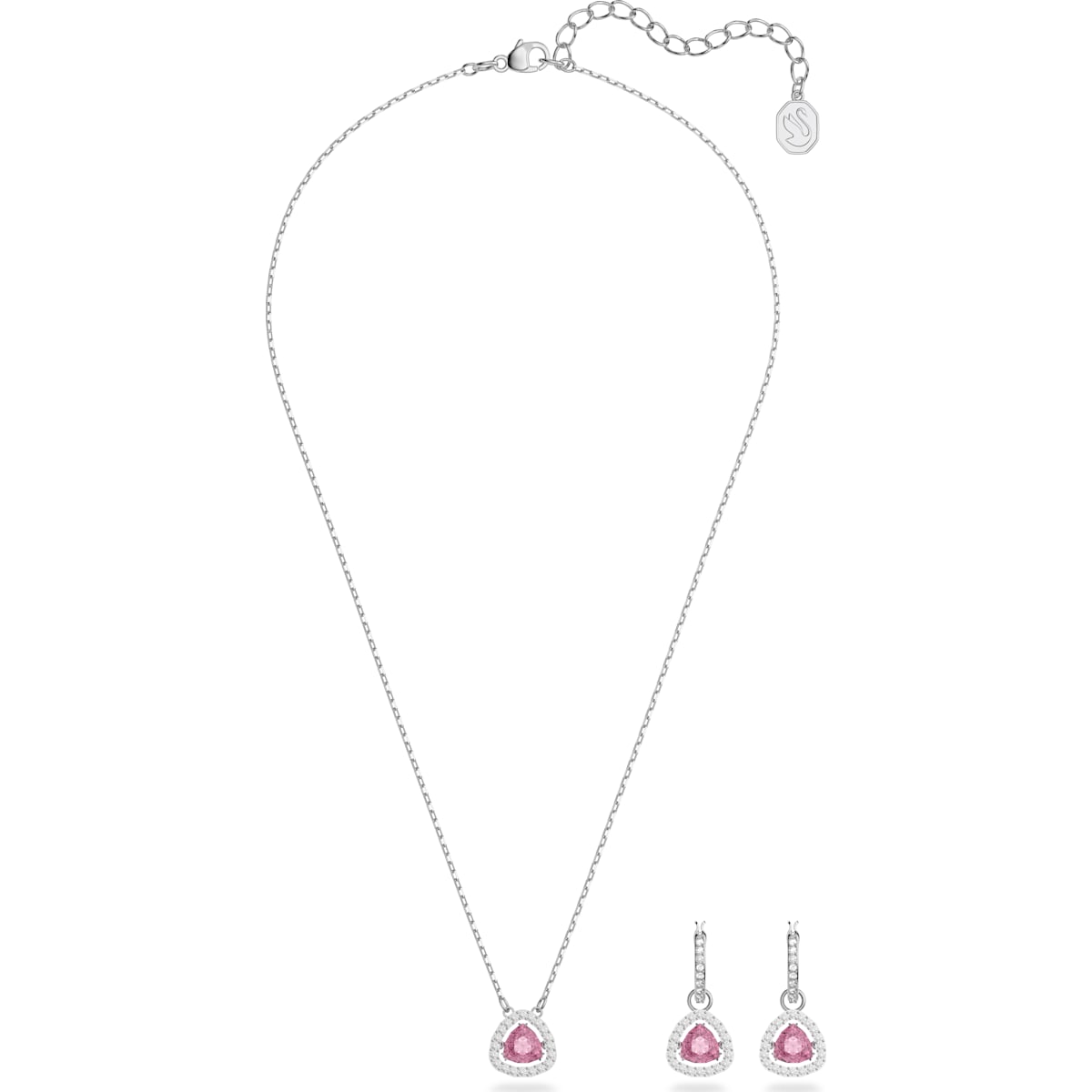 Swarovski - Millenia Set Trilliant-Schliff, Rosa, Rhodiniert - CRYSTAL UNTERBERGER
