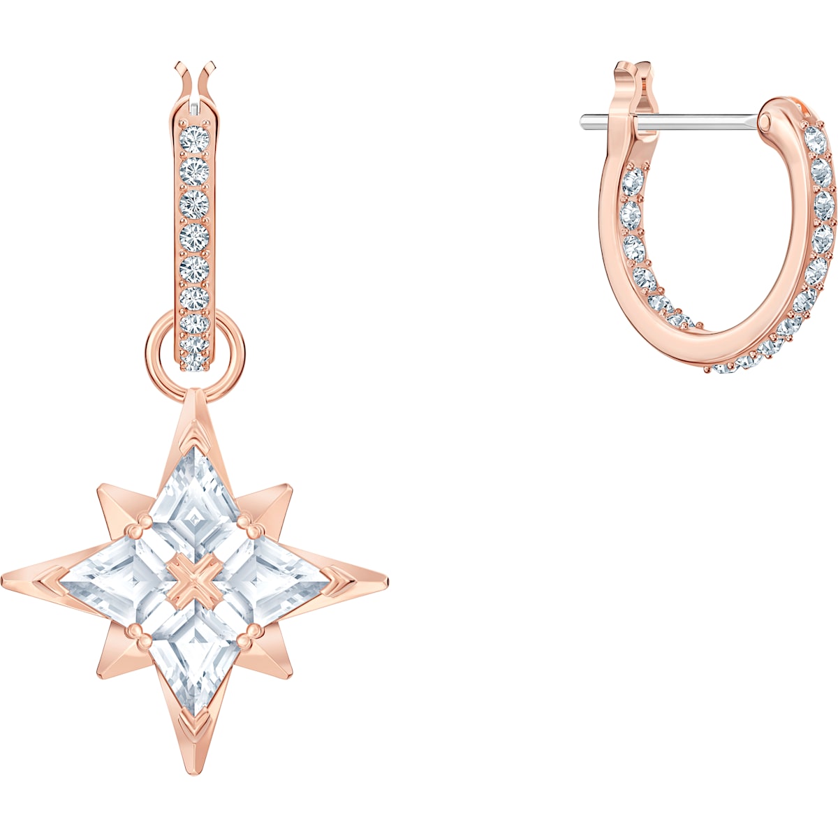 Swarovski - SS SWA SYMBOL:OHRSTECKER HOOP STAR CZWH/ - CRYSTAL UNTERBERGER