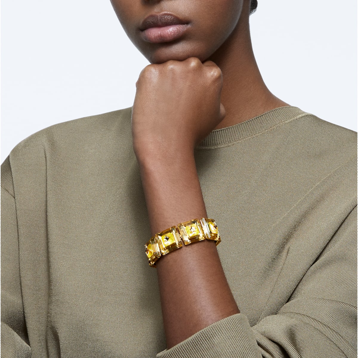 Swarovski - Chroma Armband, Kristalle im Kissenschliff, Gelb, Goldlegierungsschicht - CRYSTAL UNTERBERGER