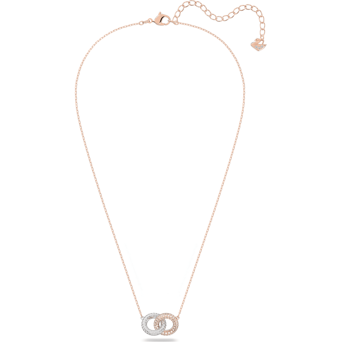 Swarovski - Stone Halskette, Rund, Weiss, Rosegold-Legierungsschicht - CRYSTAL UNTERBERGER
