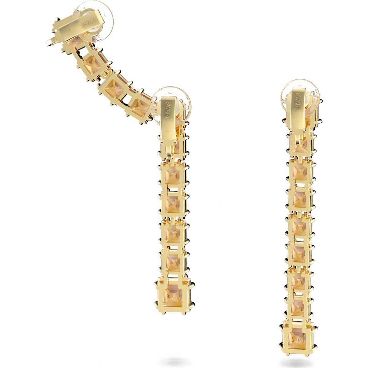 Swarovski - Millenia Ohrclips, Asymmetrisch, Gelb, Goldlegierungsschicht - CRYSTAL UNTERBERGER