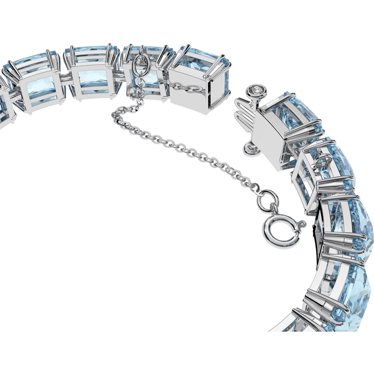 Swarovski - Millenia Armband, Kristalle im Quadrat-Schliff, Blau, Rhodiniert - CRYSTAL UNTERBERGER