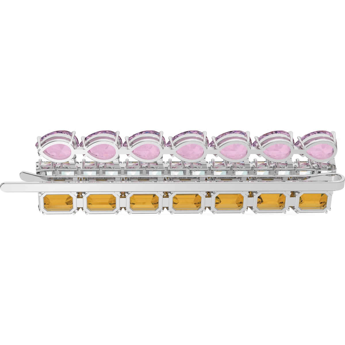 Swarovski - MIL002 Haarclip, Kristalle in einem Mix aus Schliffen, Mehrfarbig, Rhodiniert - CRYSTAL UNTERBERGER