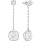 Swarovski - Lattitude Chain Ohrringe, Weiss, Rhodiniert - CRYSTAL UNTERBERGER