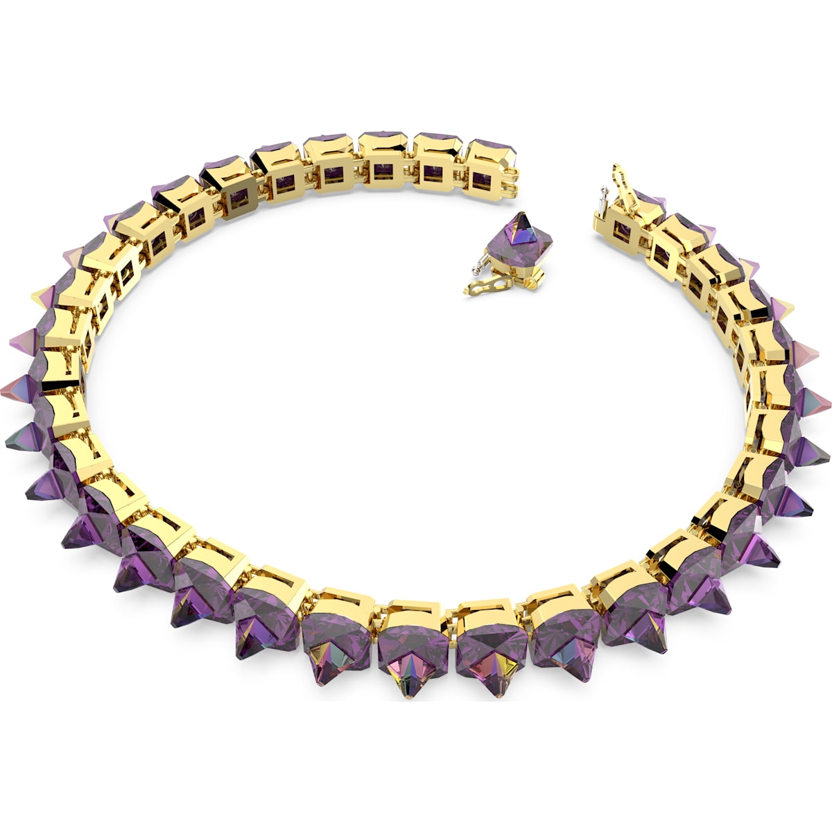 Swarovski - Chroma Halsband, Spike-Kristalle, Violett, Goldlegierungsschicht - CRYSTAL UNTERBERGER