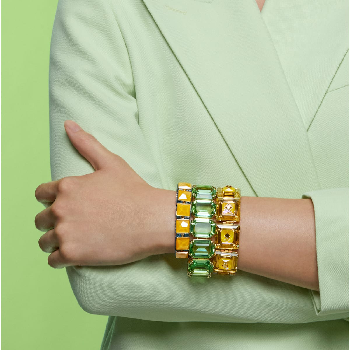Swarovski - Chroma Armband, Kristalle im Kissenschliff, Gelb, Goldlegierungsschicht - CRYSTAL UNTERBERGER