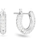 Swarovski - Stone Kreolen, Klein, Weiss, Rhodiniert - CRYSTAL UNTERBERGER
