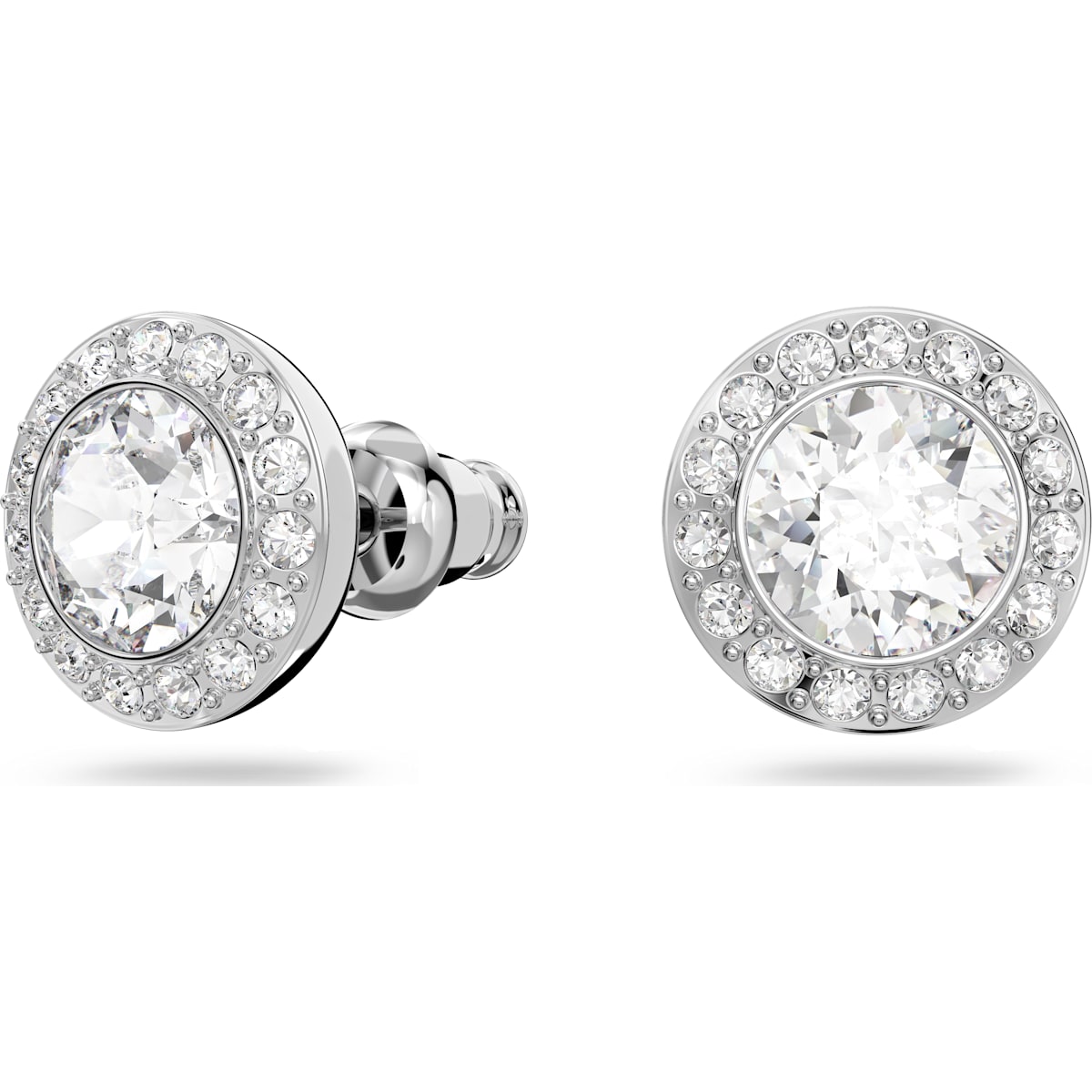 Swarovski - Angelic Ohrstecker, Kristall im Rundschliff, Weiß, Rhodiniert - CRYSTAL UNTERBERGER